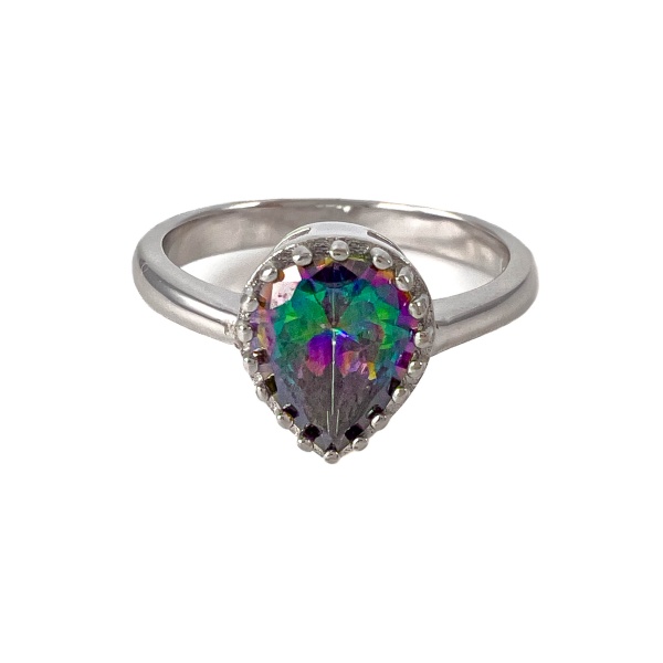 Кольцо из серебра с мистик топазом