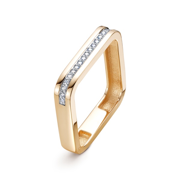 Кольцо из красного золота с бриллиантами