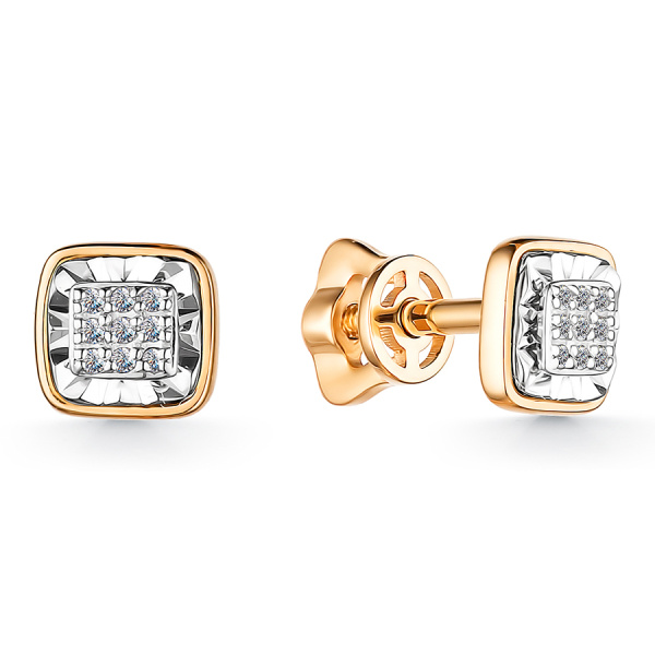 Серьги-пусеты из золота с бриллиантами