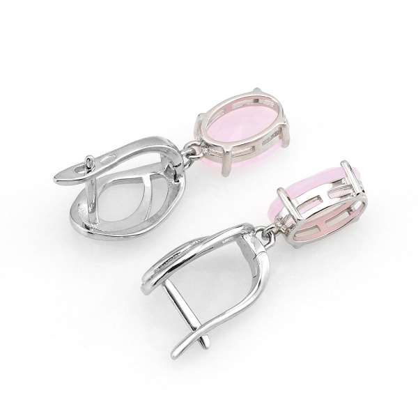 Серьги из серебра с кварцем
