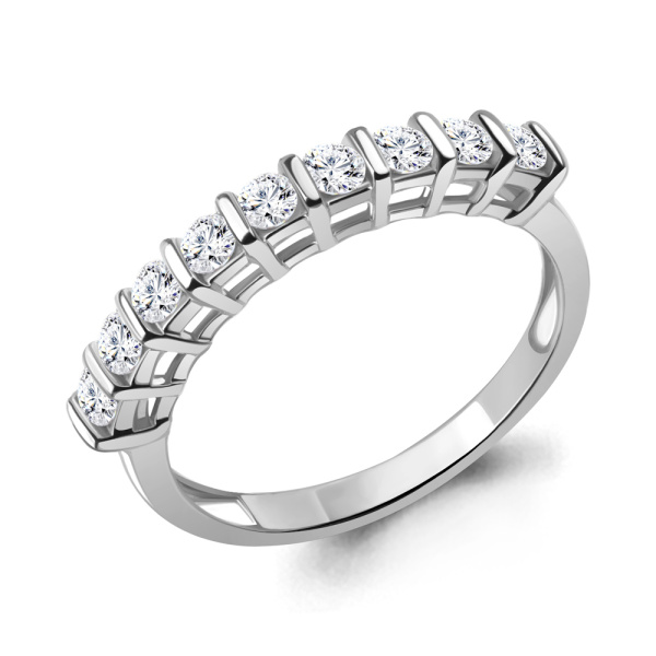 Кольцо из серебра с фианитами