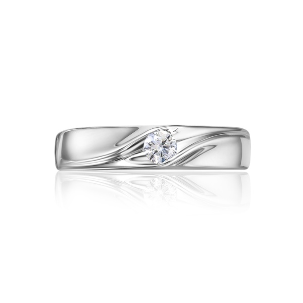 Кольцо из белого золота с бриллиантом