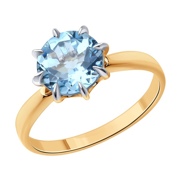 Кольцо из красного золота с топазом