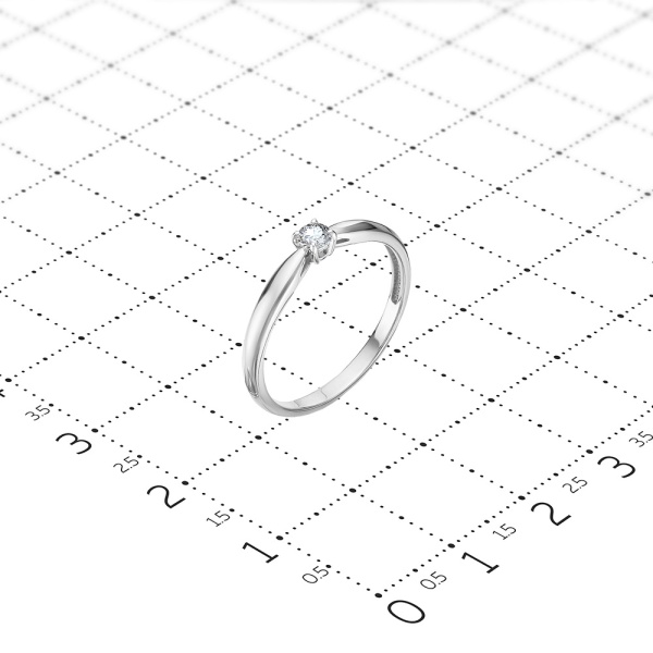 Кольцо из белого золота с бриллиантом