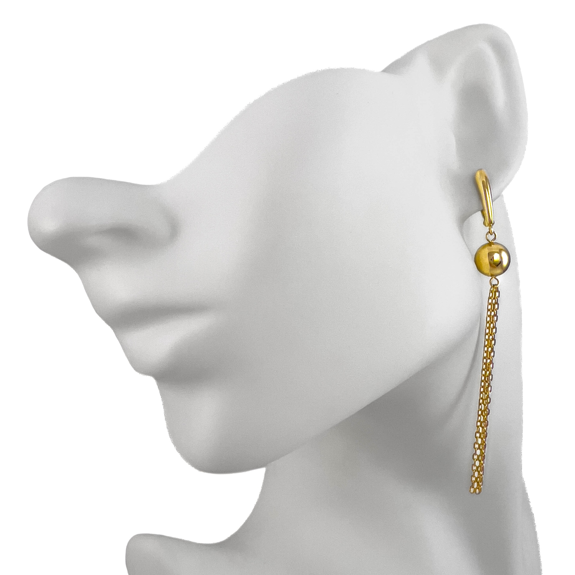 Серьги-цепочки из красного золота