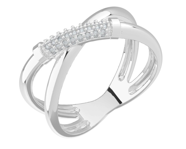 Кольцо из серебра с фианитами