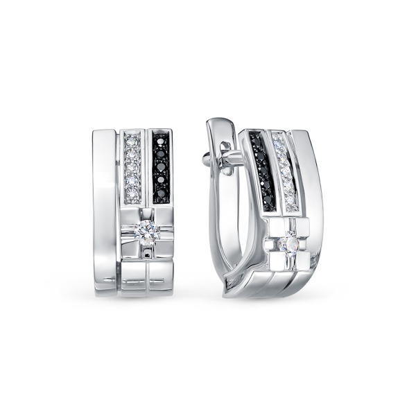 Серьги из белого золота с бриллиантами