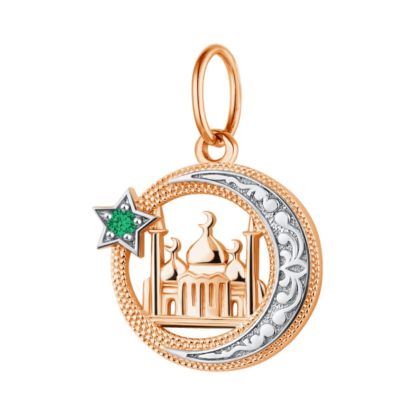 Подвеска из красного золота с фианитом