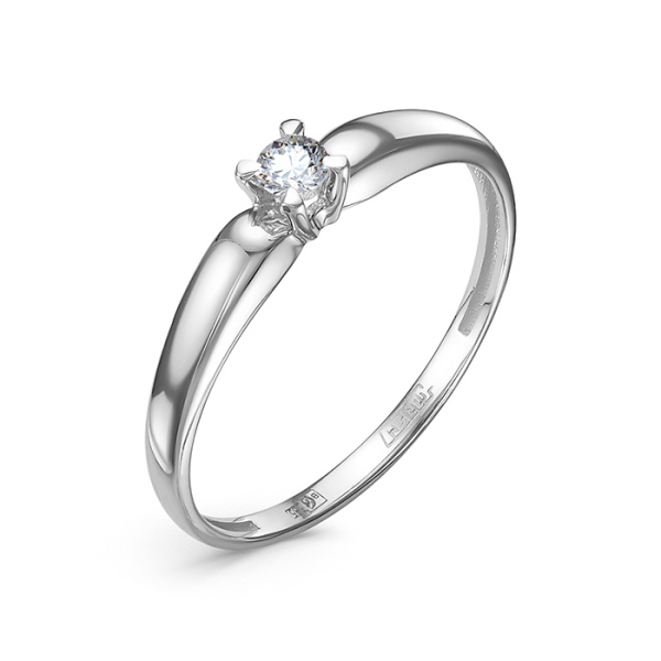 Кольцо из белого золота с бриллиантом