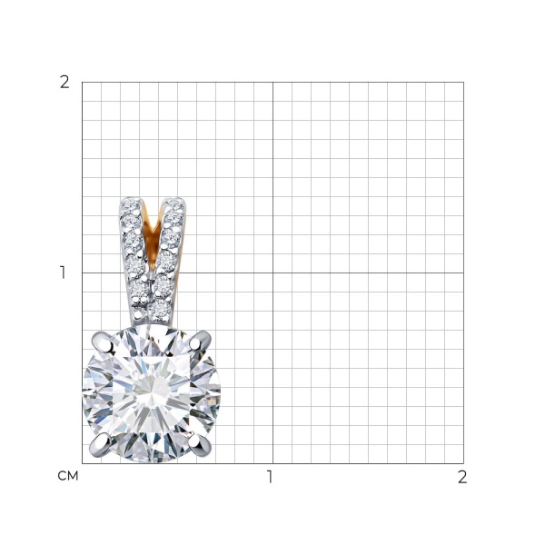 Подвеска из красного золота с фианитами