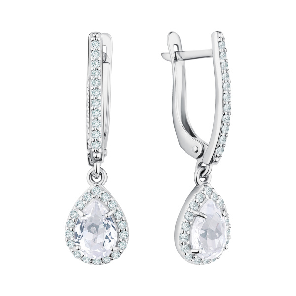 Серьги из серебра с фианитами