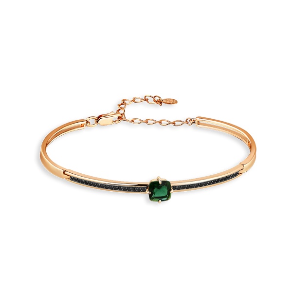 Браслет из красного золота с турмалином и фианитами