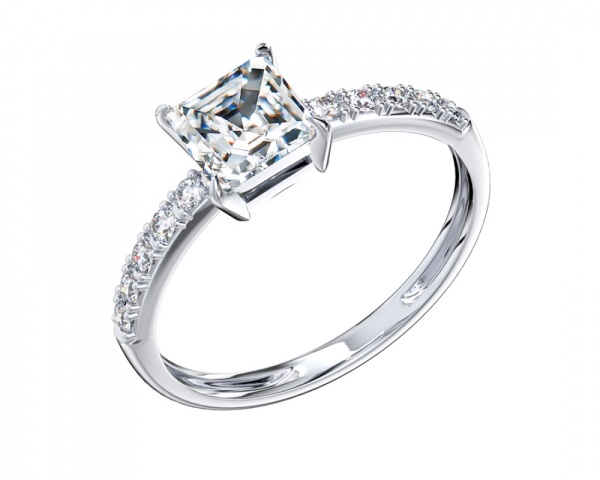 Кольцо из серебра с фианитами