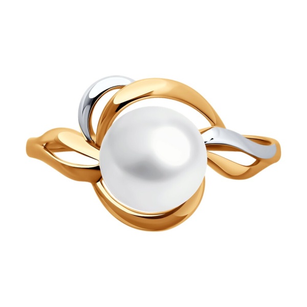 Кольцо из красного золота с жемчугом