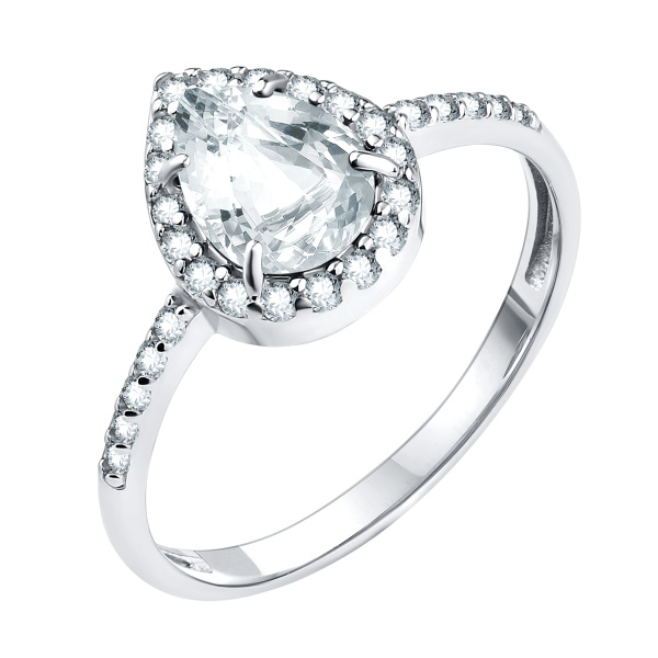 Кольцо из серебра с фианитами