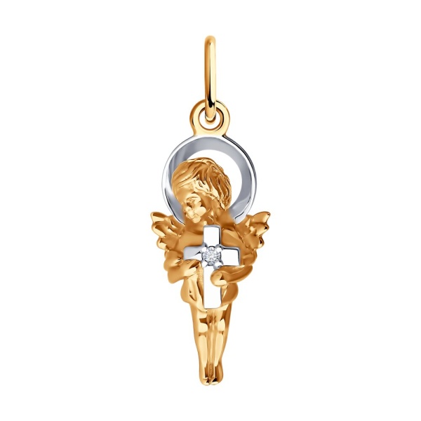 Подвеска из красного золота с фианитом