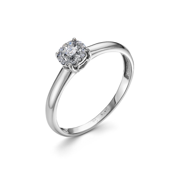 Кольцо из белого золота с бриллиантами