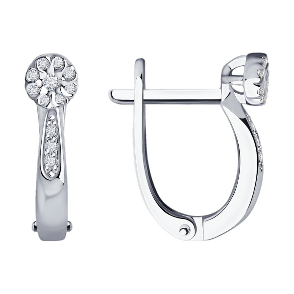 Серьги из белого золота с бриллиантами