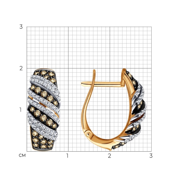 Серьги из красного золота с бриллиантами