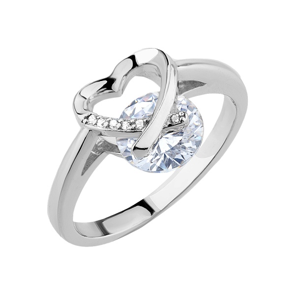 Кольцо из серебра с кубическим цирконием