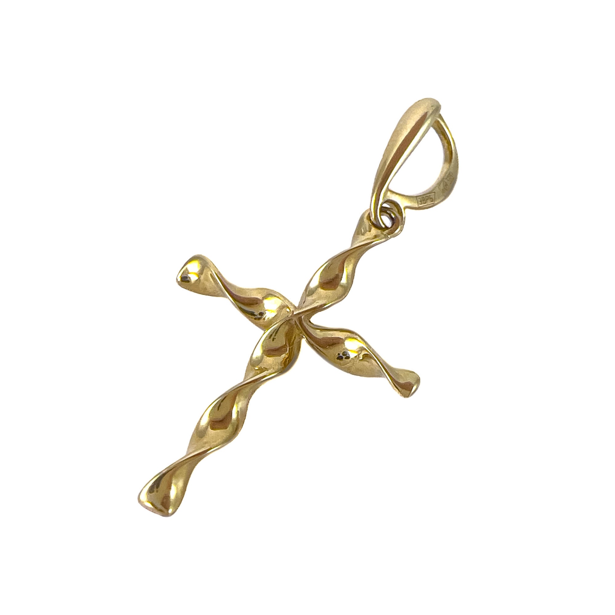 Декоративный крестик из желтого золота