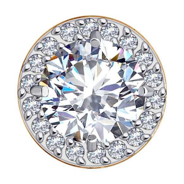 Подвеска из красного золота с фианитами