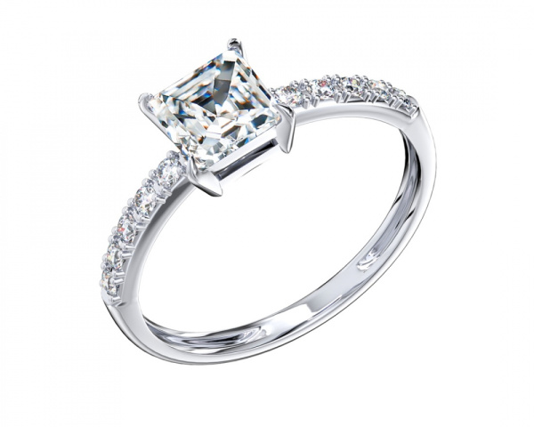 Кольцо из серебра с фианитами