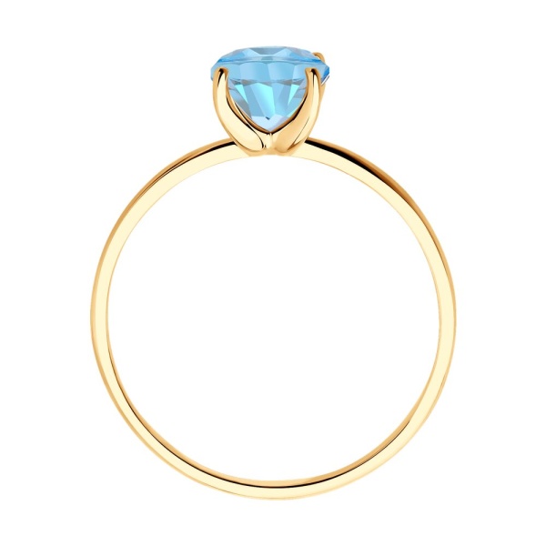 Кольцо из красного золота с топазом