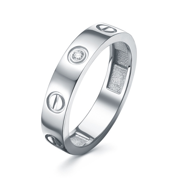 Кольцо из белого золота с бриллиантом