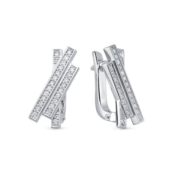 Серьги из белого золота с бриллиантами