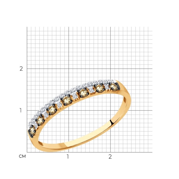 Кольцо из красного золота с бриллиантами