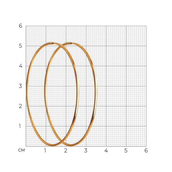 Серьги конго из красного золота