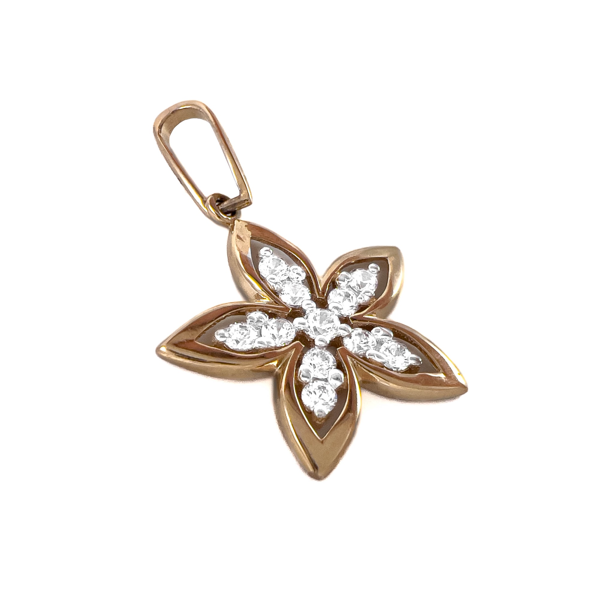 Подвеска из красного золота с фианитами
