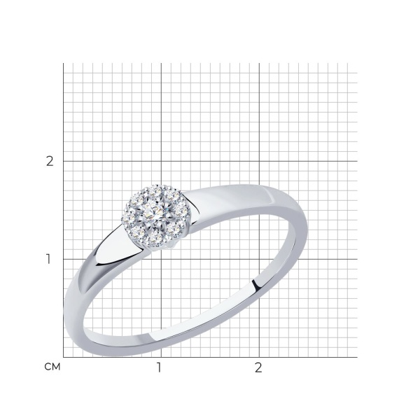 Кольцо из белого золота с бриллиантами