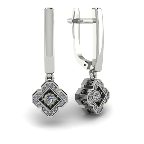 Серьги из белого золота с бриллиантами