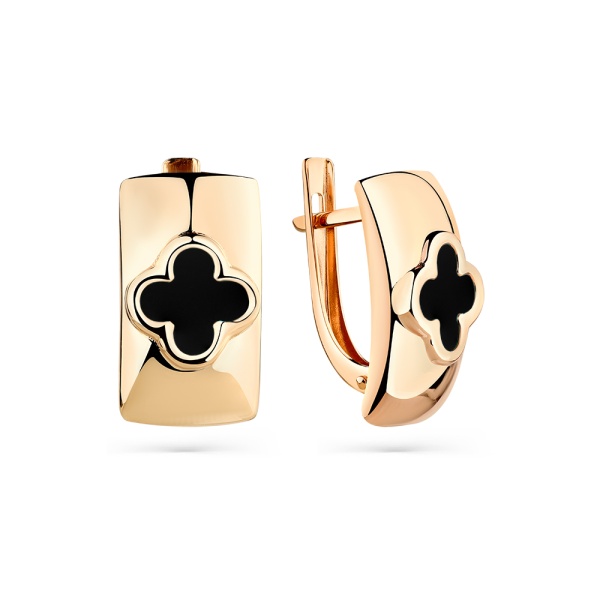 Серьги из красного золота с агатами