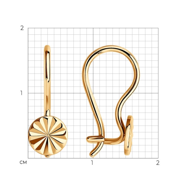 Серьги из красного золота 585 пробы