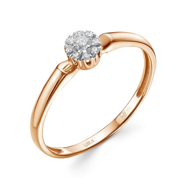 Кольцо из красного золота с бриллиантами