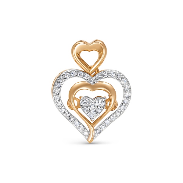 Подвеска из красного золота с бриллиантами