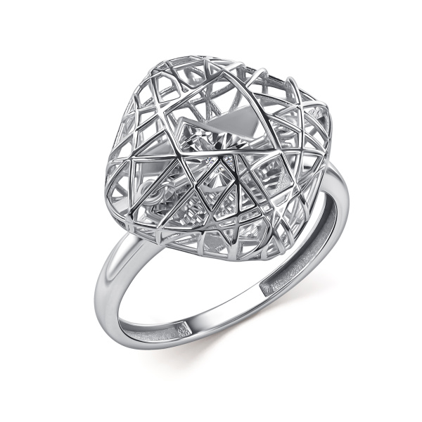 Кольцо из белого золота с танцующим бриллиантом