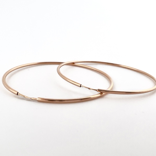 Серьги конго из красного золота