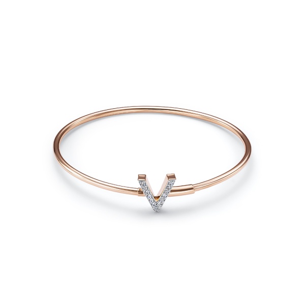 Браслет из красного золота с фианитами