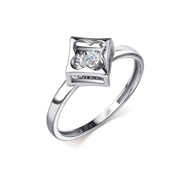 Кольцо из белого золота с бриллиантом