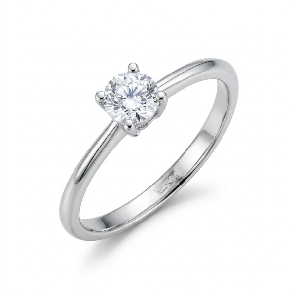 Кольцо из белого золота с бриллиантом