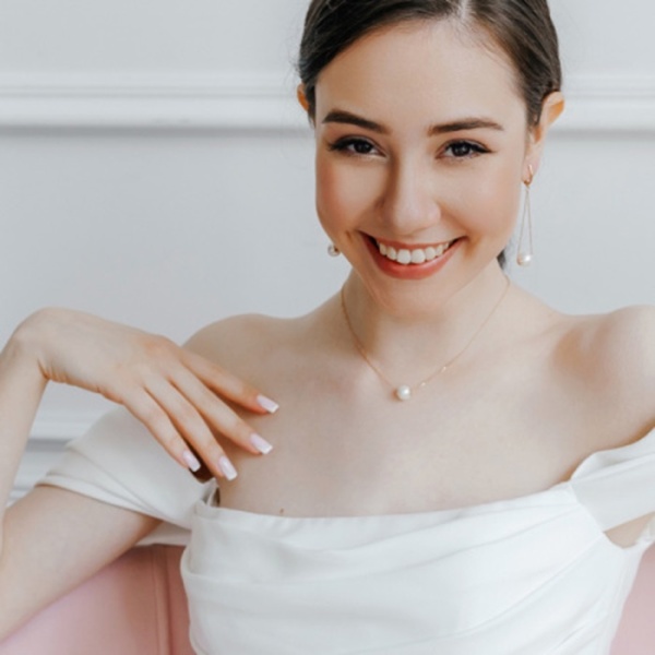 Колье из красного золота с жемчугом