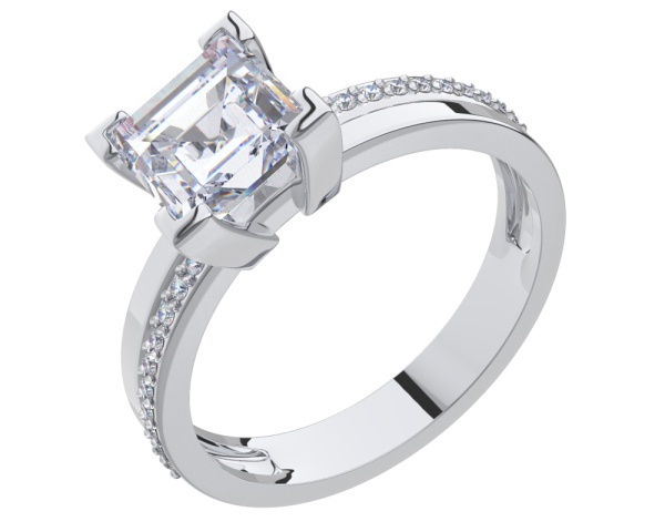 Кольцо из серебра с фианитами