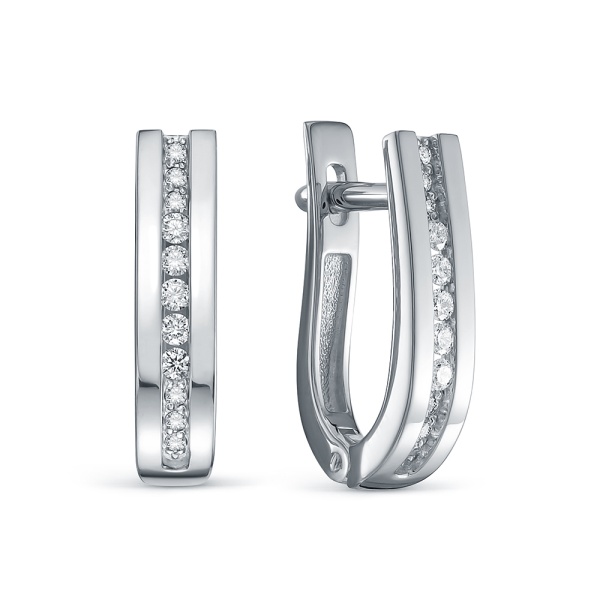 Серьги из белого золота с бриллиантами