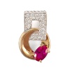 Подвеска из красного золота 585 пробы с рубином и фианитами