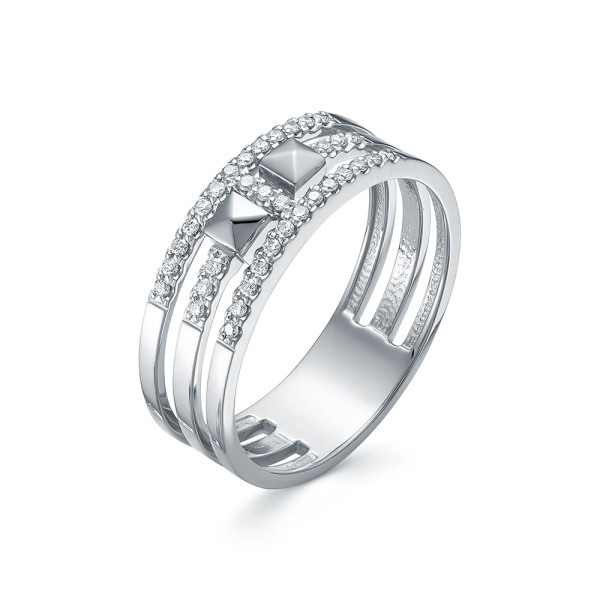 Кольцо из белого золота с бриллиантами