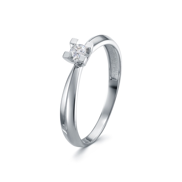 Кольцо из белого золота с бриллиантом